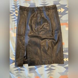 Worthington Black Lambskin Skirt Size: 10